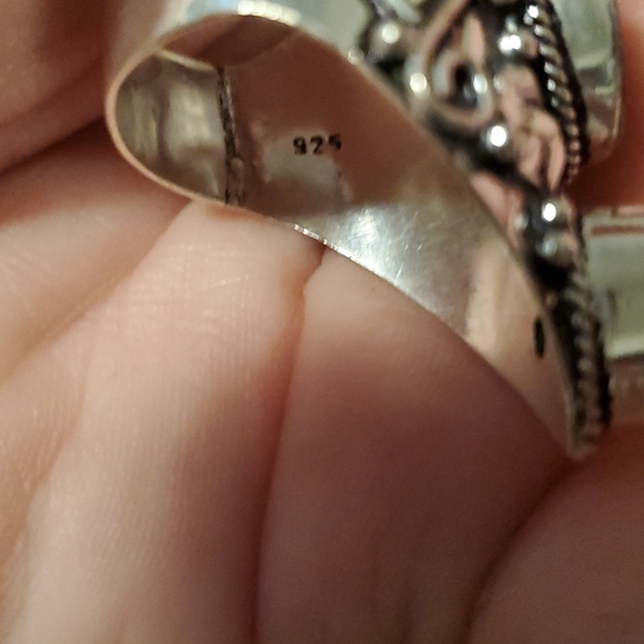 New Abalone Shell & Peridot 925 Silver Statement Ring. - Picture 16 of 16